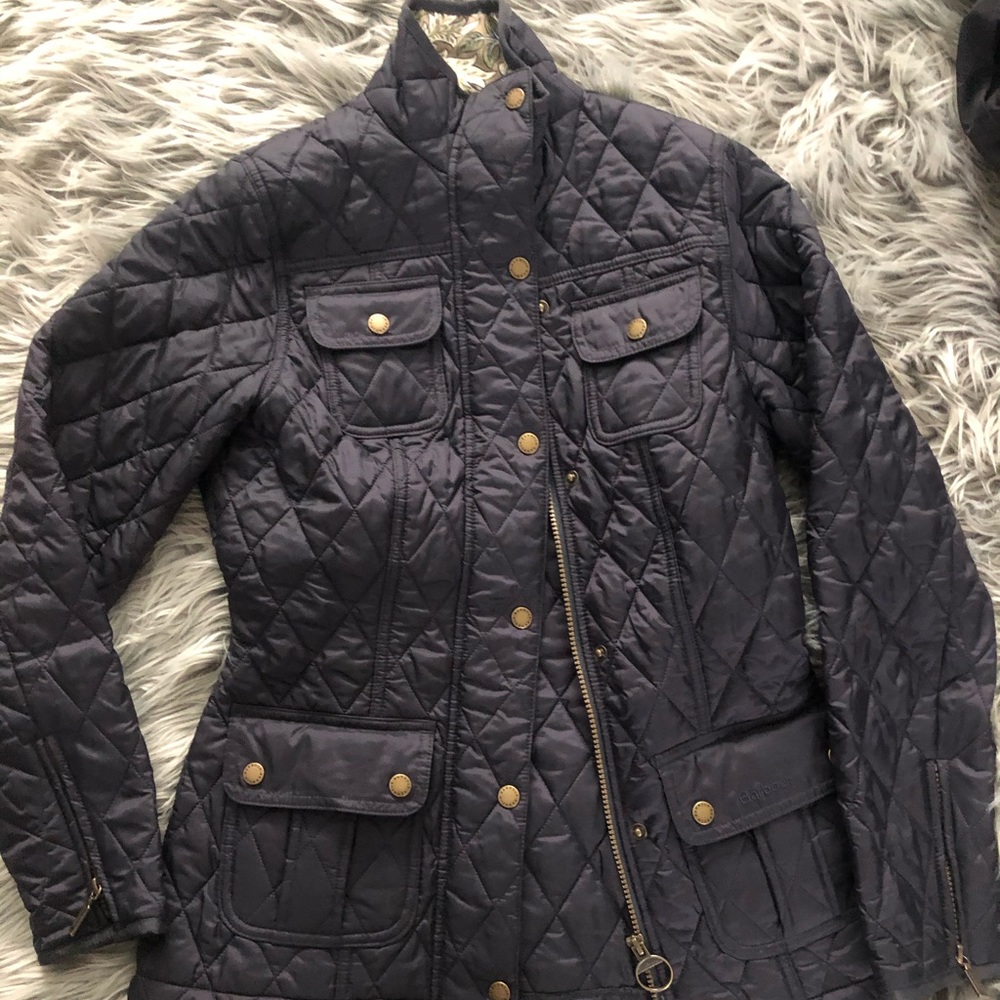 Navy Barbour jacket